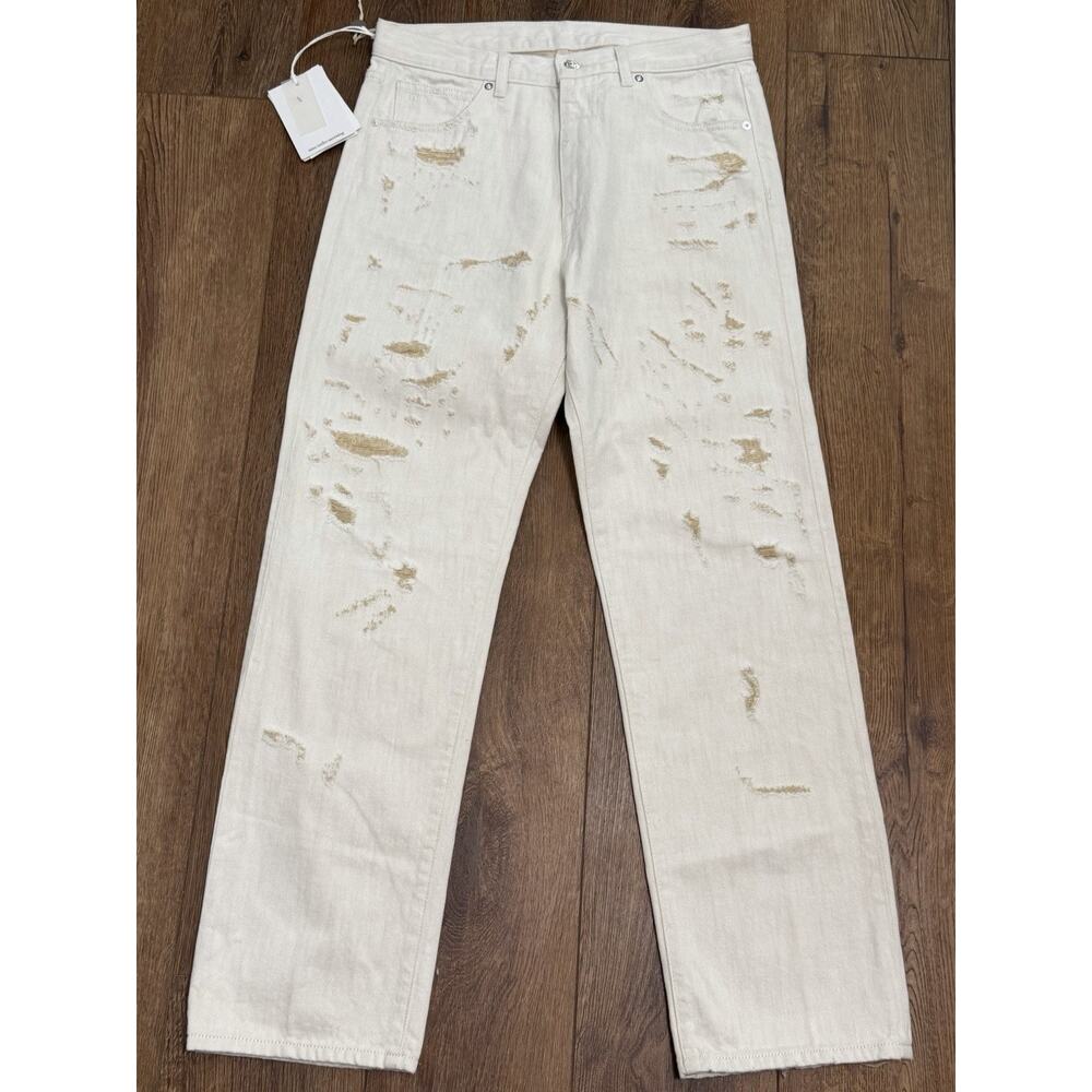 NEW Nine in the Morning Boyfriend Distressed Mary Jeans Women's 28 White Beige
